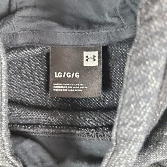 Under Armour Hoodie Mens Large Black Speckle Terry Hoody Style 1320719 - Picture 6 of 13